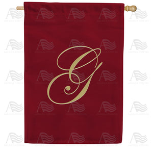 Ornate Script Monogram House Flag