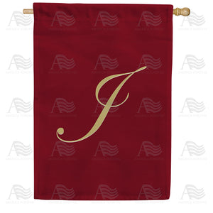 Ornate Script Monogram House Flag