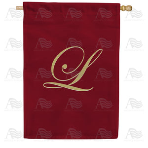 Ornate Script Monogram House Flag