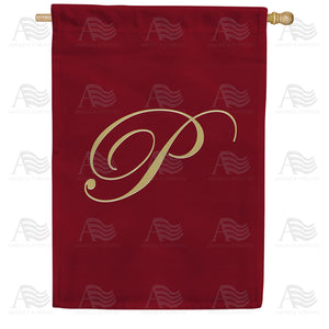 Ornate Script Monogram House Flag
