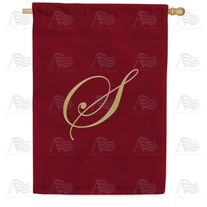 Ornate Script Monogram House Flag