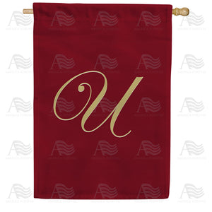Ornate Script Monogram House Flag