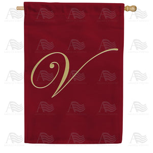 Ornate Script Monogram House Flag