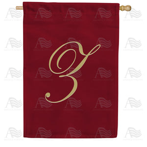 Ornate Script Monogram House Flag