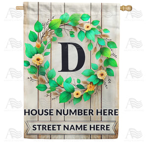 Personalized Monogram Spring Wreath House Flag