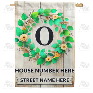 Personalized Monogram Spring Wreath House Flag