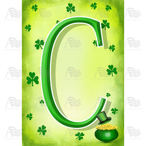 St. Patty's Pot O' Gold Monogram House Flag