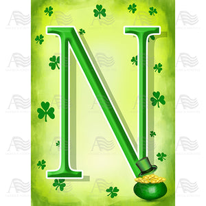 St. Patty's Pot O' Gold Monogram House Flag