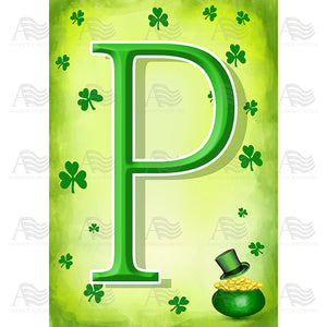 St. Patty's Pot O' Gold Monogram House Flag