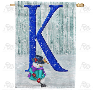 Just Keep Shovelin' Double Sided Monogram House Flag