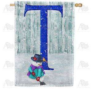 Just Keep Shovelin' Double Sided Monogram House Flag
