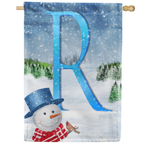 There's Snow Sun Today! Double Sided Monogram House Flag