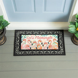 Evergreen Palm Beach Flamingo Flocked Coir Switch Mat