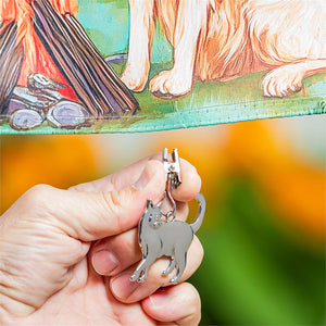 Evergreen Metal Flag Weight - Cat