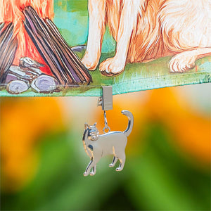 Evergreen Metal Flag Weight - Cat