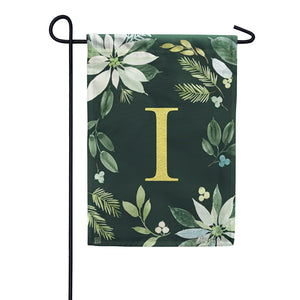 Poinsettia Joy Monogram Garden Flag