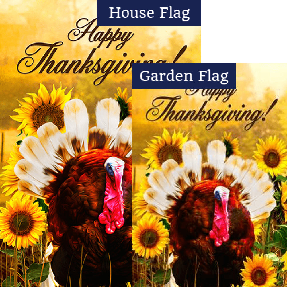 Turkey In Sunflowers Flags Set (2 Pieces)