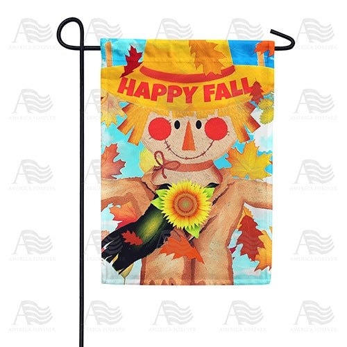 Happy Fall Smiling Scarecrow Double Sided Garden Flag
