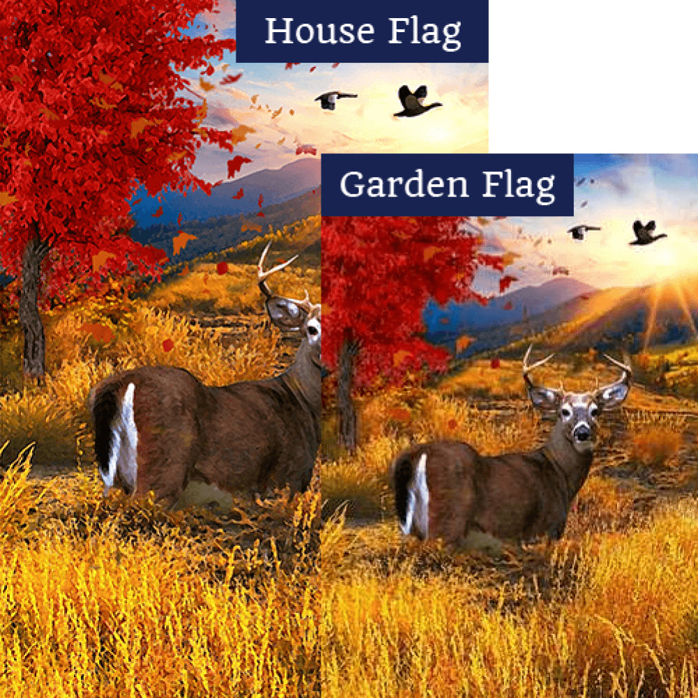 Deer Rutting Season Double Sided Flags Set (2 Pieces)