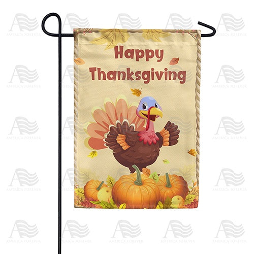 Comical Thanksgiving Turkey Double Sided Garden Flag