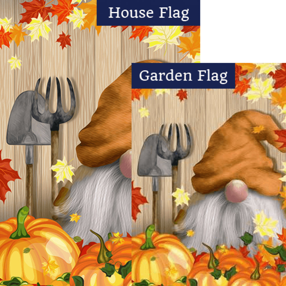 Gnome's Pumpkin Harvest Flags Set (2 Pieces)