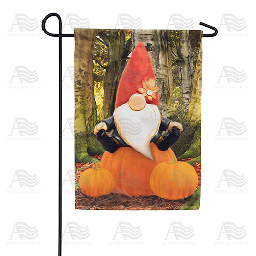 Pumpkin Fun Gnome Double Sided Garden Flag
