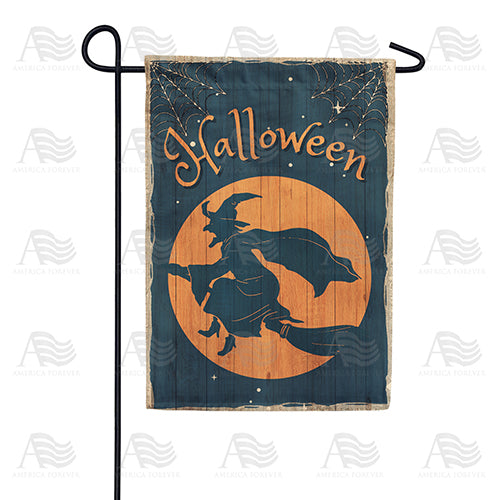 Halloween Witch Silhouette Double Sided Garden Flag