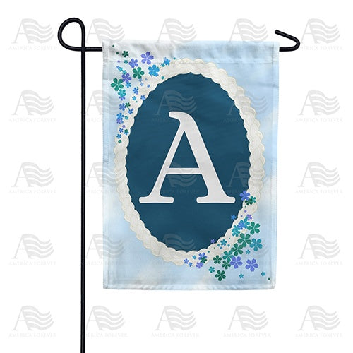 Dainty Blue Monogram Double Sided Garden Flag
