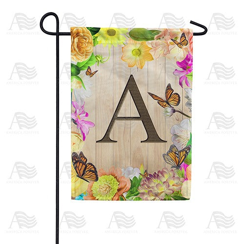 Flowery Wood Panel Double Sided Garden Flag