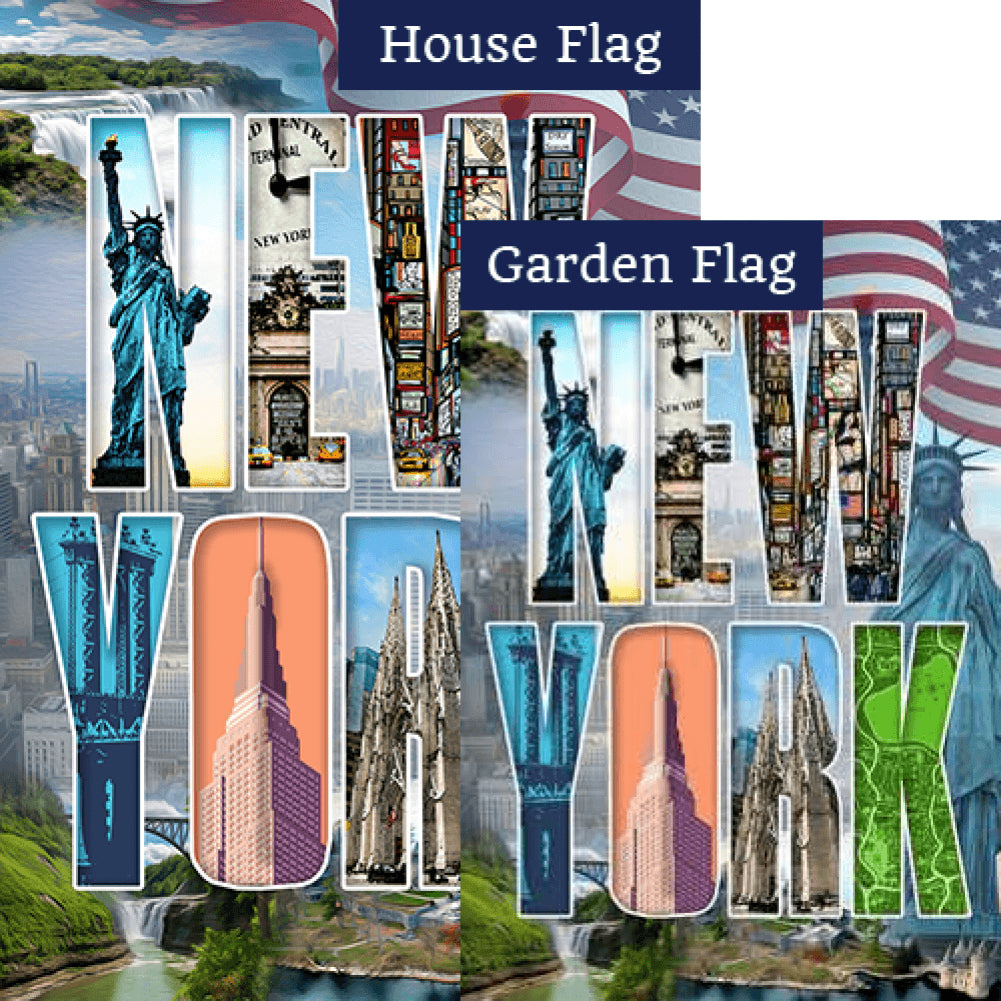 New York-So Much To See! Double Sided Flags Set (2 Pieces)
