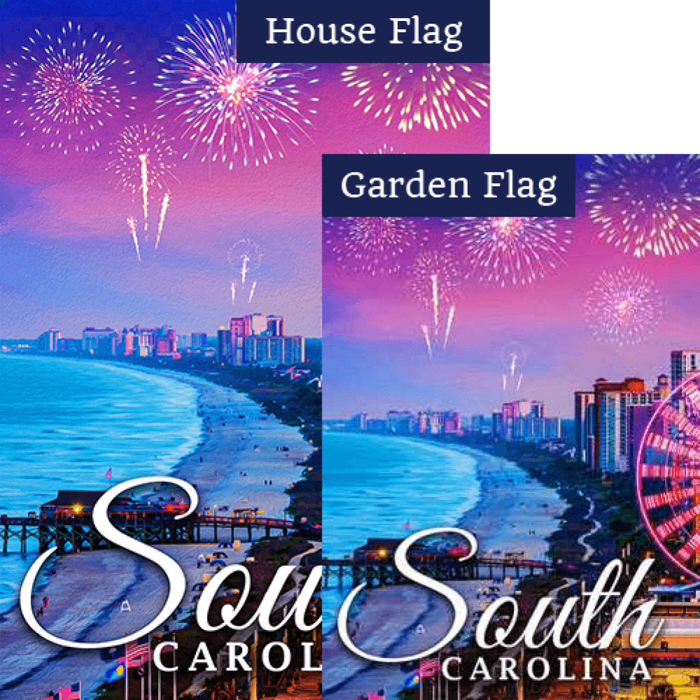 South Carolina-Fun & Sun Double Sided Flags Set (2 Pieces)