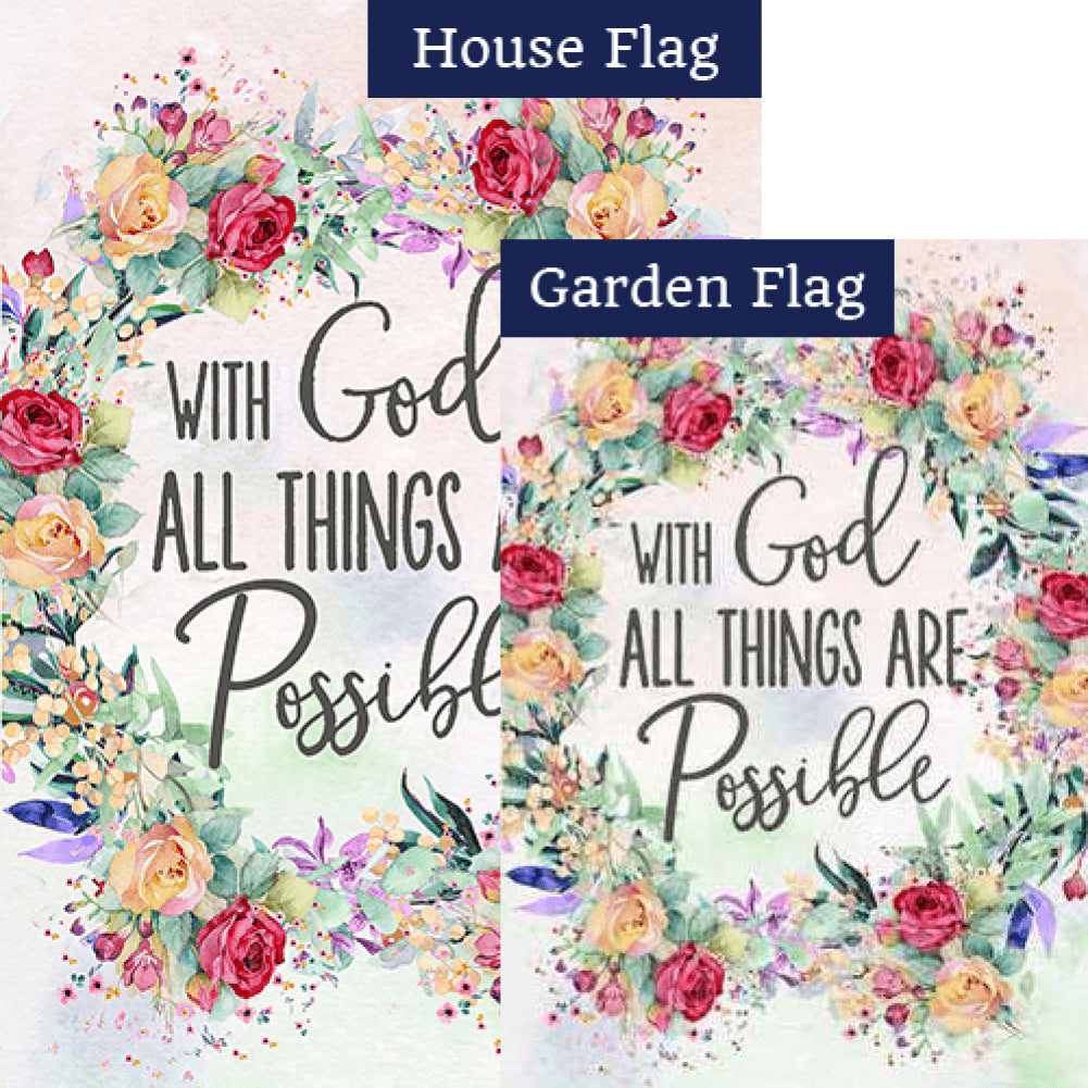 America Forever With God All Things Are Possible Flags Set (2 Pieces)