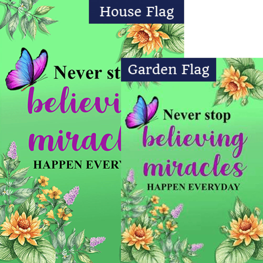 Believe In Miracles Double Sided Flags Set (2 Pieces)