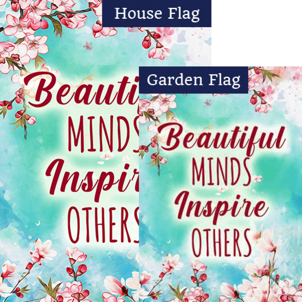 Beautiful Minds Inspire Others Double Sided Flags Set (2 Pieces)