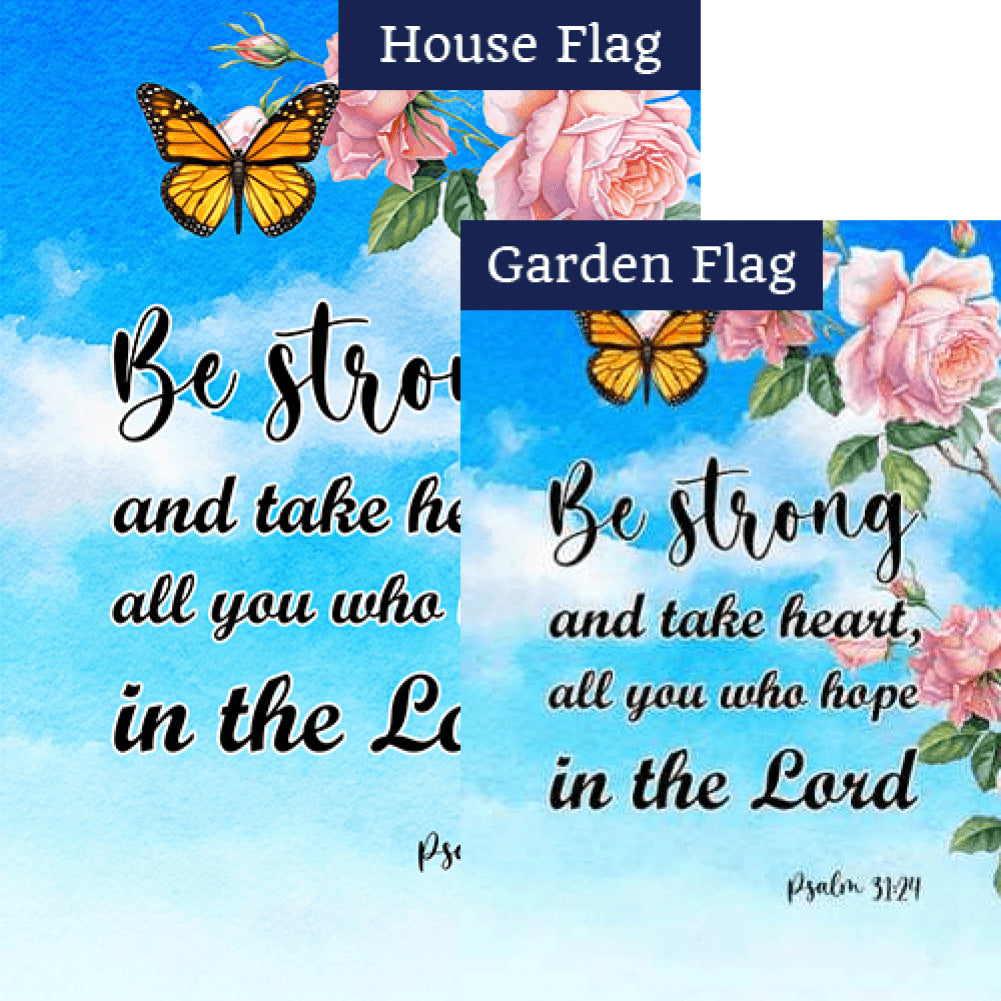 Courage From The Lord Double Sided Flags Set (2 Pieces)