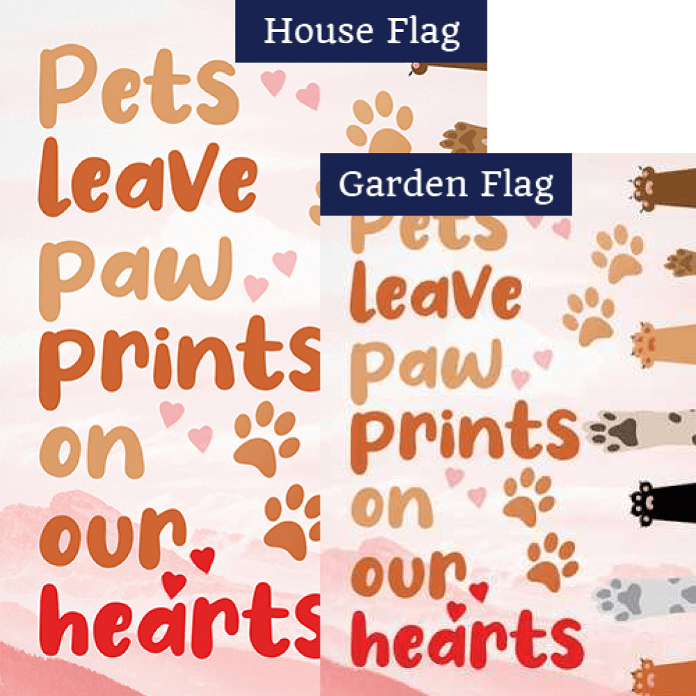 Pets Touch Our Hearts Double Sided Flags Set (2 Pieces)
