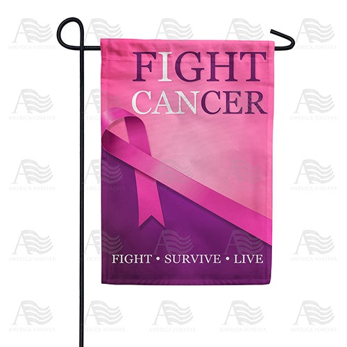 Fight Cancer Double Sided Garden Flag