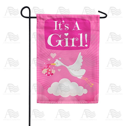 Baby Girl Delivery Double Sided Garden Flag