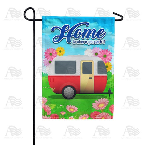 Our Travel Home Double Sided Garden Flag