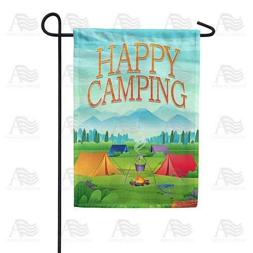 Happy Camping Double Sided Garden Flag