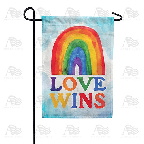 Love Wins Watercolor Double Sided Garden Flag