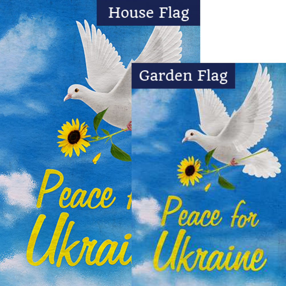 Peace for Ukraine - Dove Double Sided Flags Set (2 Pieces)