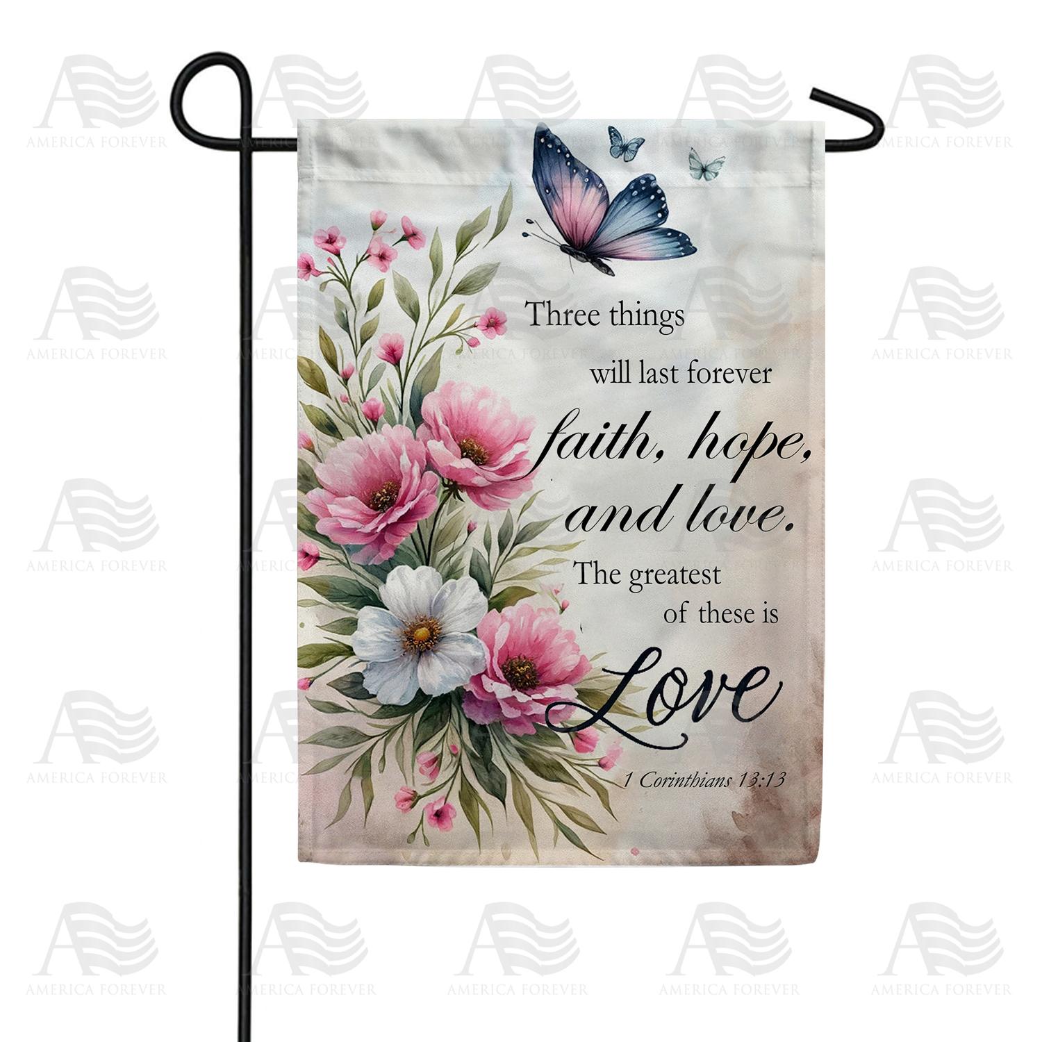 Butterflies and Blooms Love Verse Double Sided Garden Flag