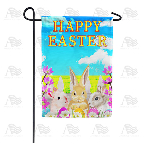 Easter Bunny Meeting Double Sided Garden Flag