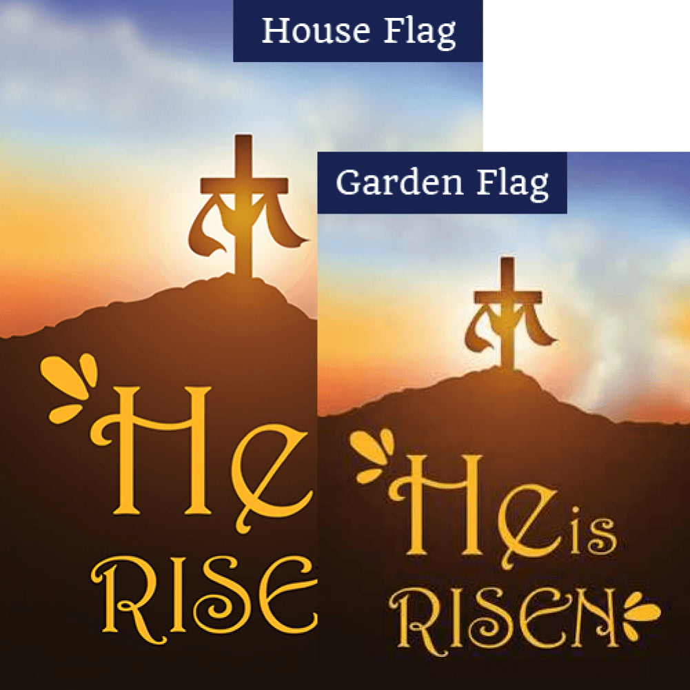 Easter Resurrection Double Sided Flags Set (2 Pieces)