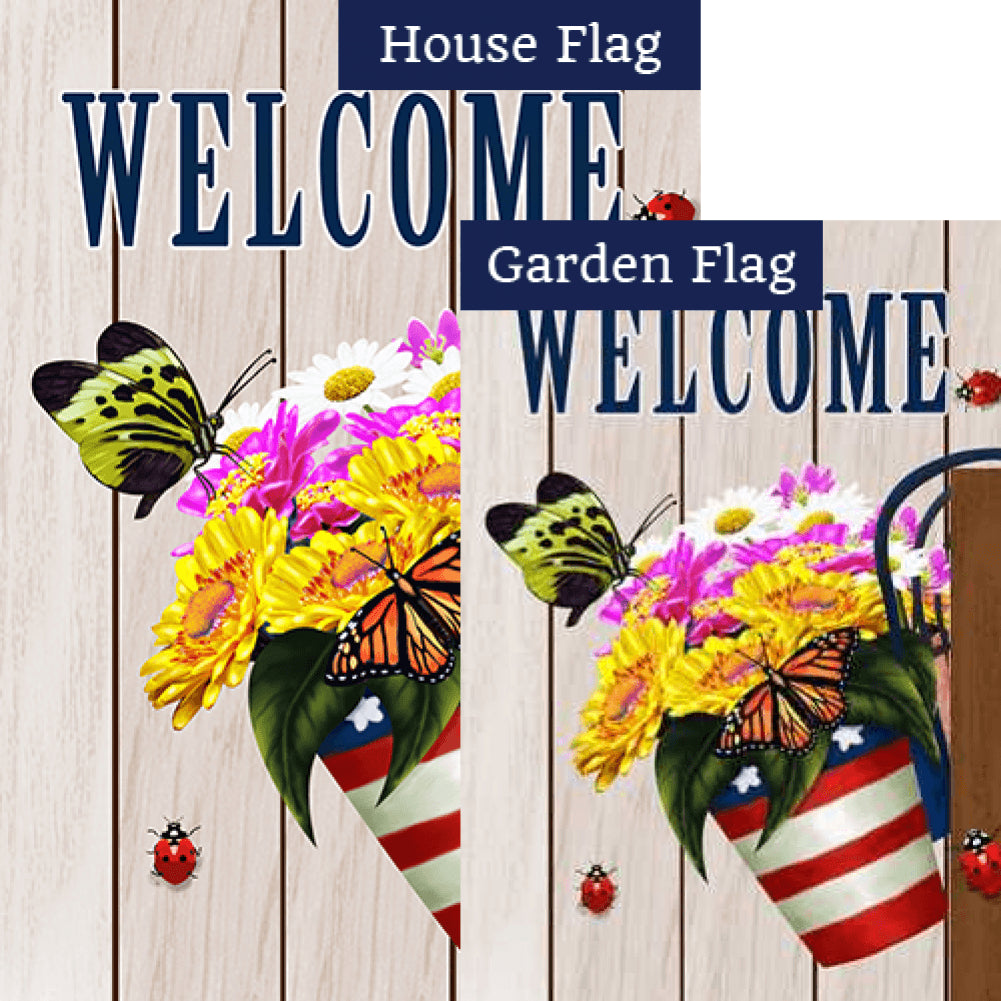 Welcome American Spring Flags Set (2 Pieces)