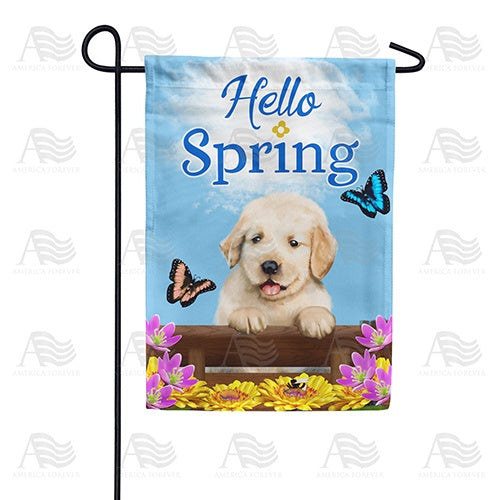 Spring Labrador Puppy Double Sided Garden Flag