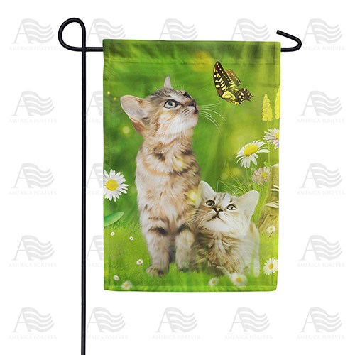Spring Tabby Kittens Double Sided Garden Flag