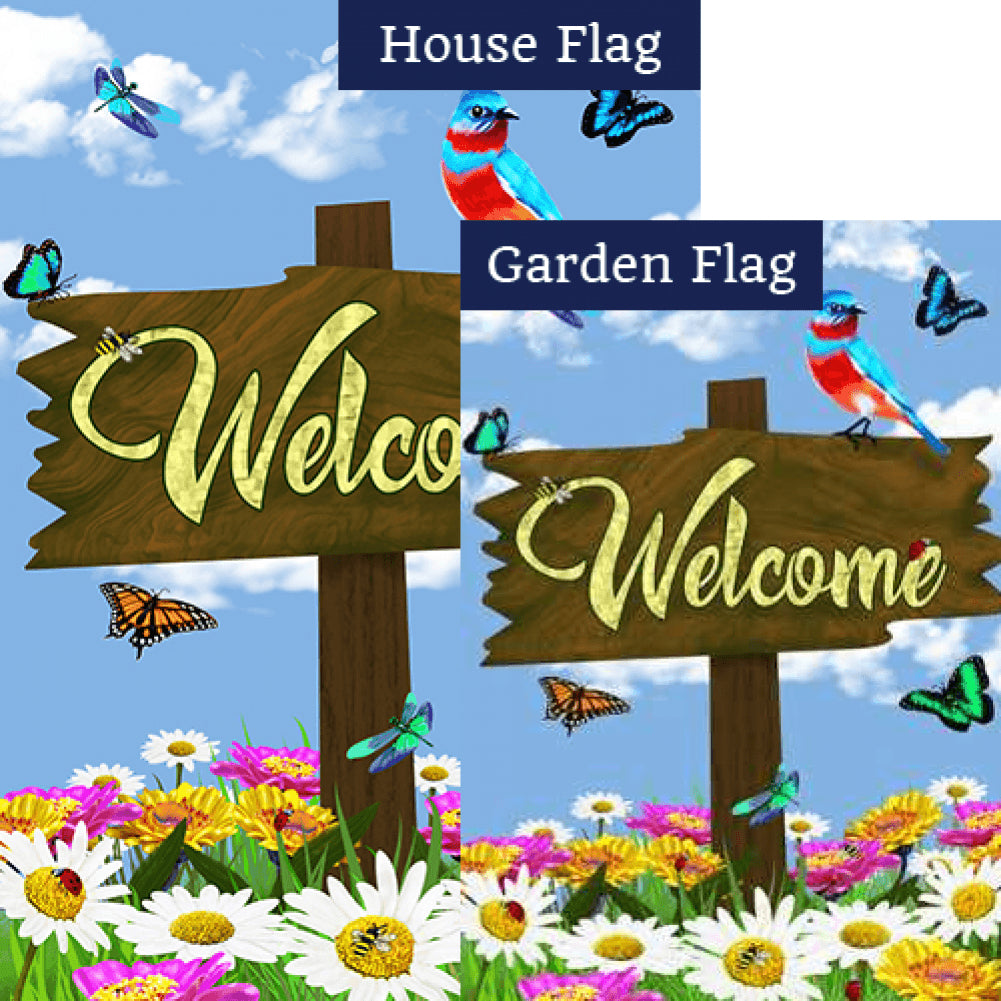 Welcome Spring Sign Flags Set (2 Pieces)
