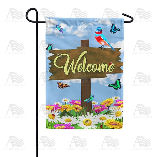 Welcome Spring Sign Double Sided Garden Flag